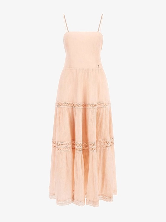 Guess Dresses & Skirts - Guess Salmon Lace-Up back less design Maxi day dress design and a tiered skirt.